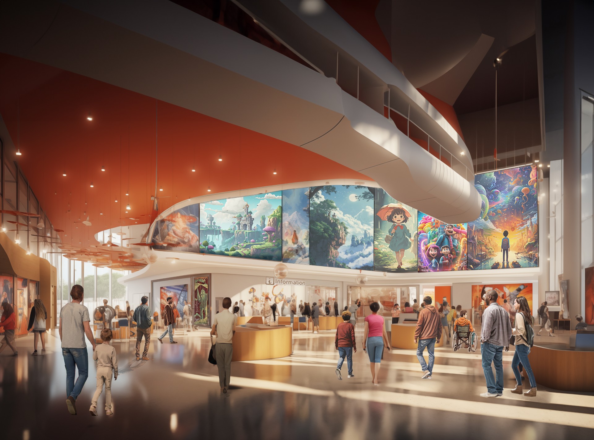Artist rendering of the National Animation Museum's future exhibition space.