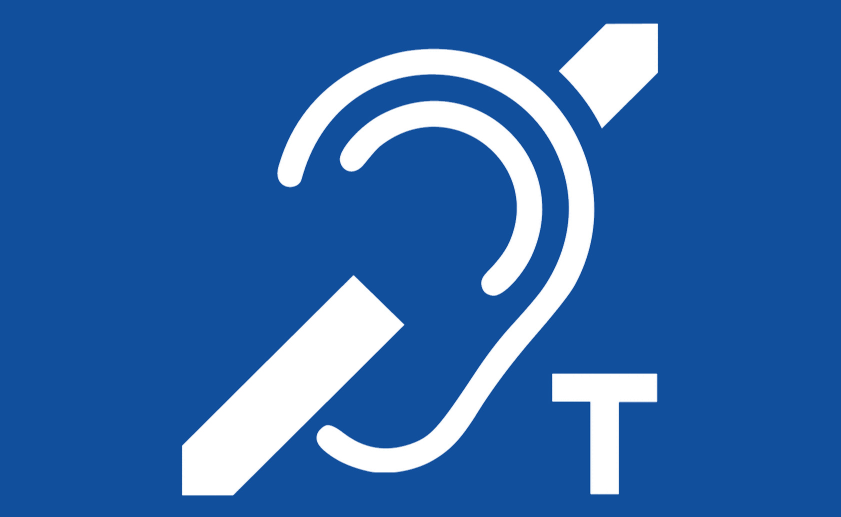 A blue Induction Loop ear symbol