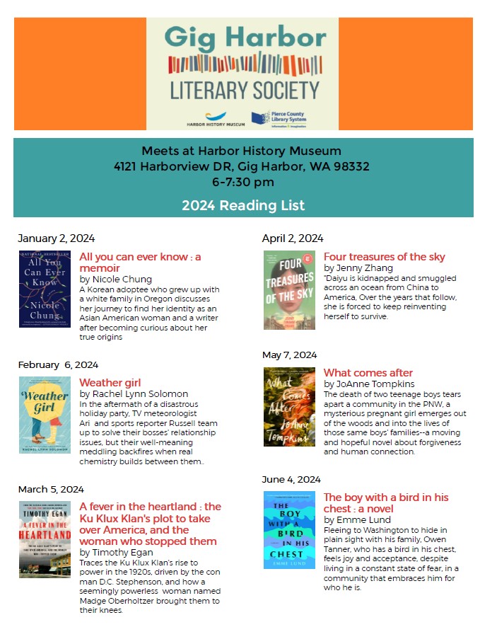 Gig Harbor Literary Society booklist 2024