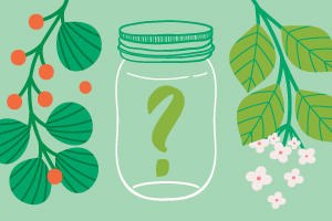 A jar with a question mark inside.