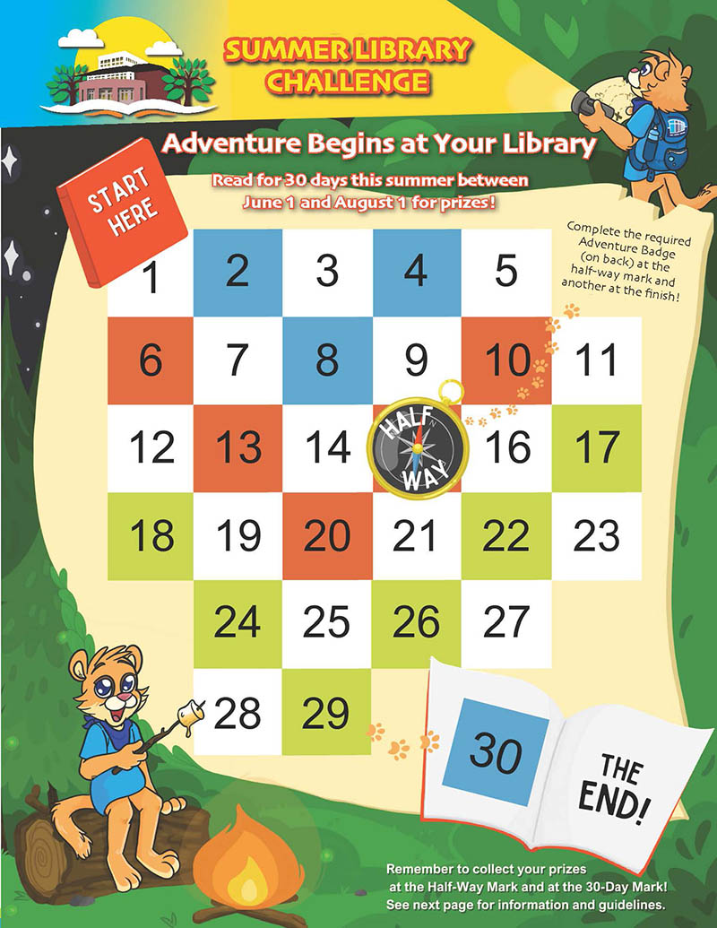Summer Library Challenge log/game board thumbnail