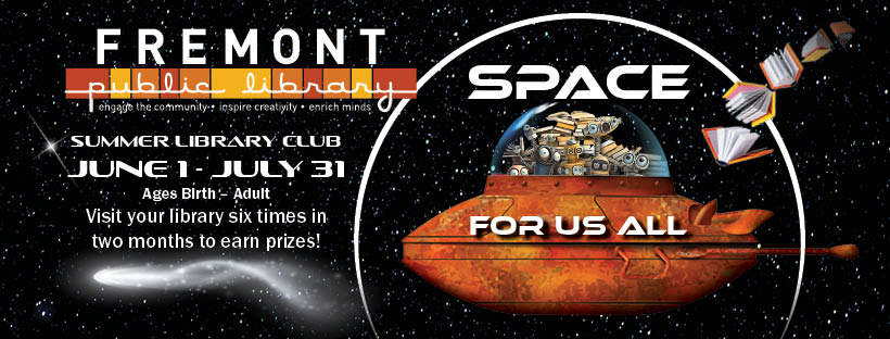 Spaceship with Summer Library Club theme Space for Us All