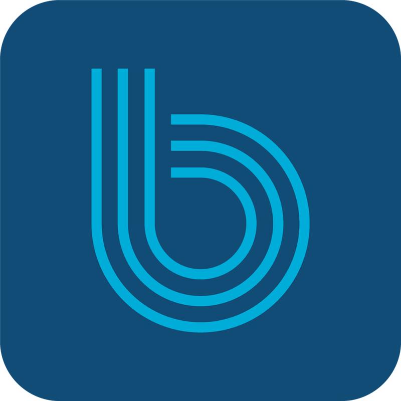 Boundless logo - blue background with the letter b