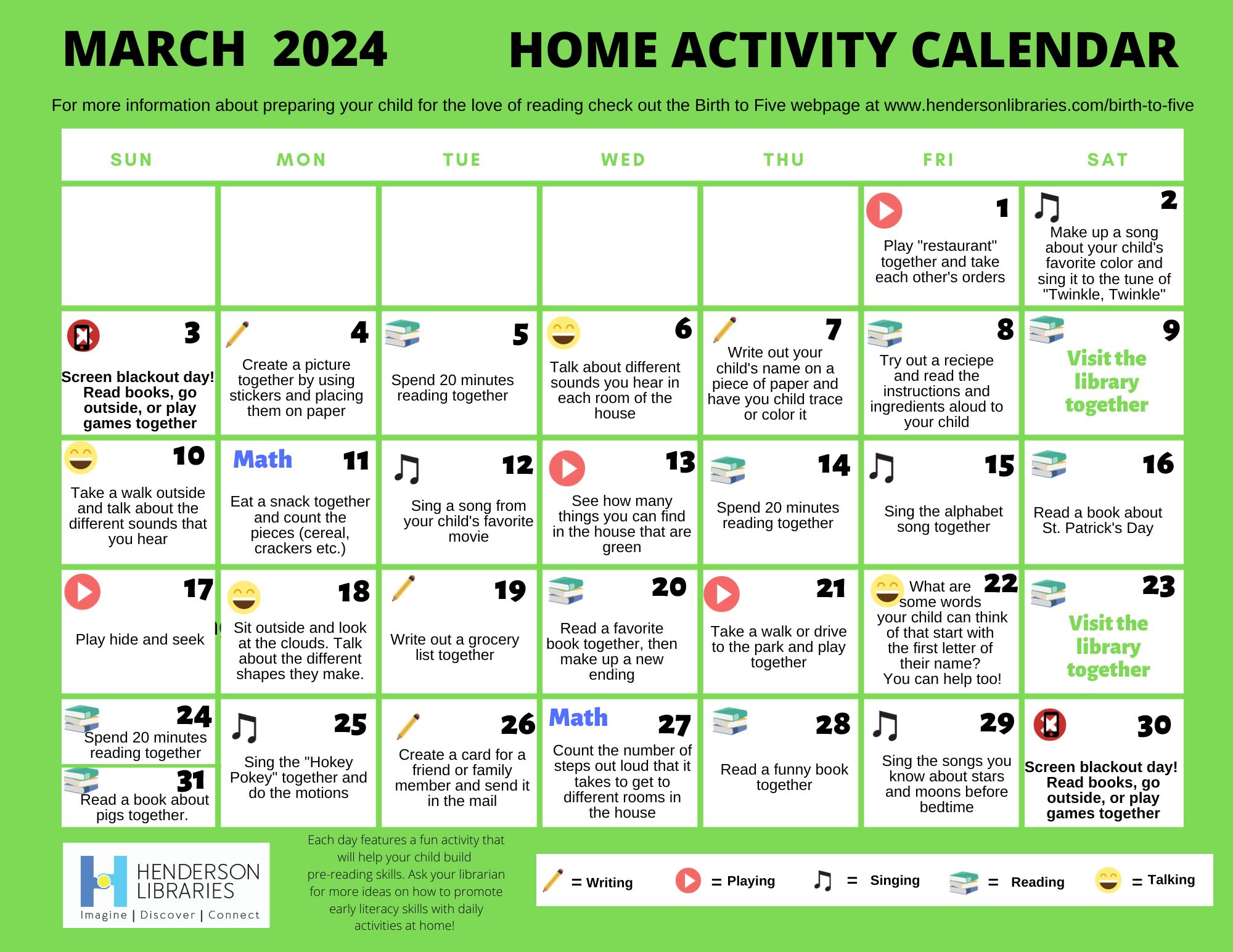 March 2024 Activity Calendar