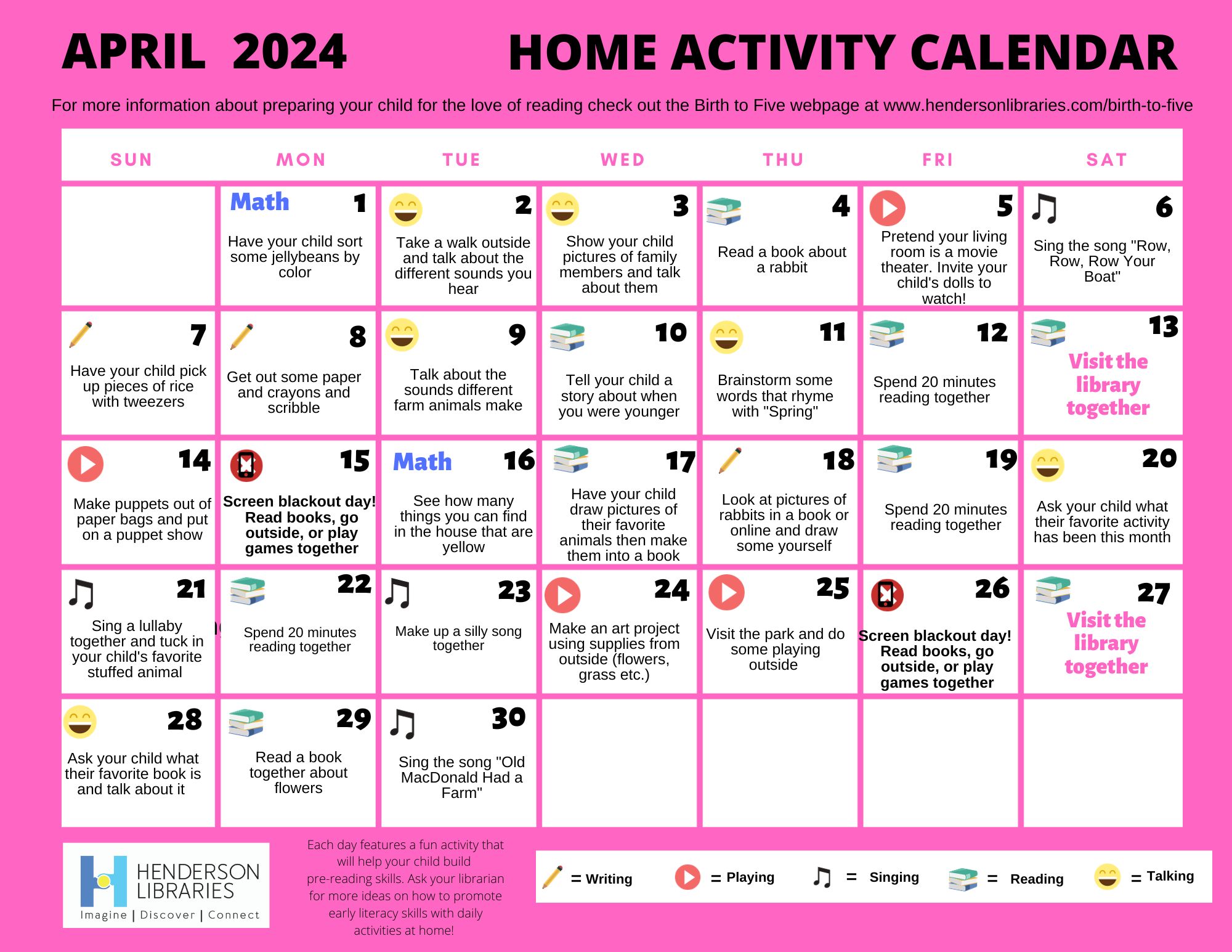 April 2024 Activity Calendar