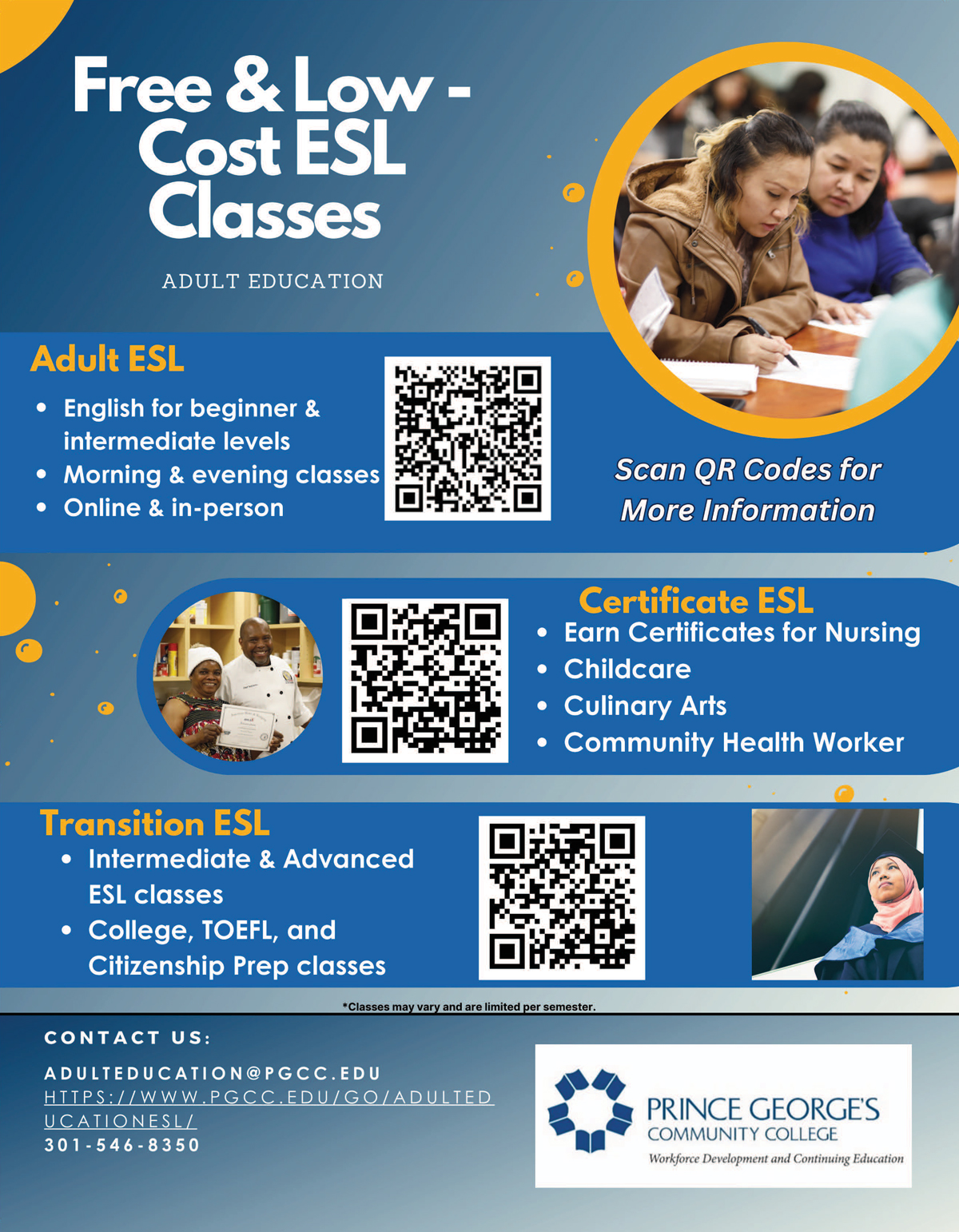 Free & Low Cost ESL Classes