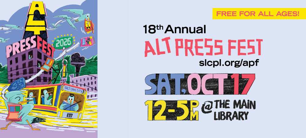 Alternative press featuring stylistic font and layered photographs