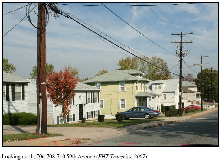 Residential streetscape on 59th Avenue in Fairmount Heights, Maryland