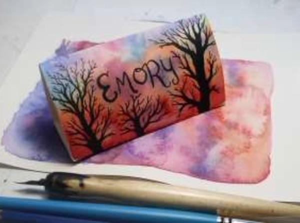Illustrate an Autumnal Sunset with Watercolor and Ink