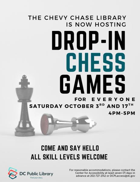 Come by and play a game of chess.