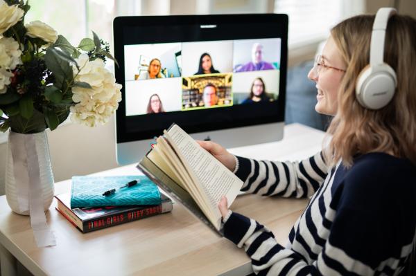 Photograph of an online library book-club call · Orange County Library System (not the Paris group)